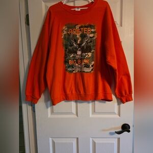 Jerzees Orange Big Buck Graphic Men's Sweatshirt